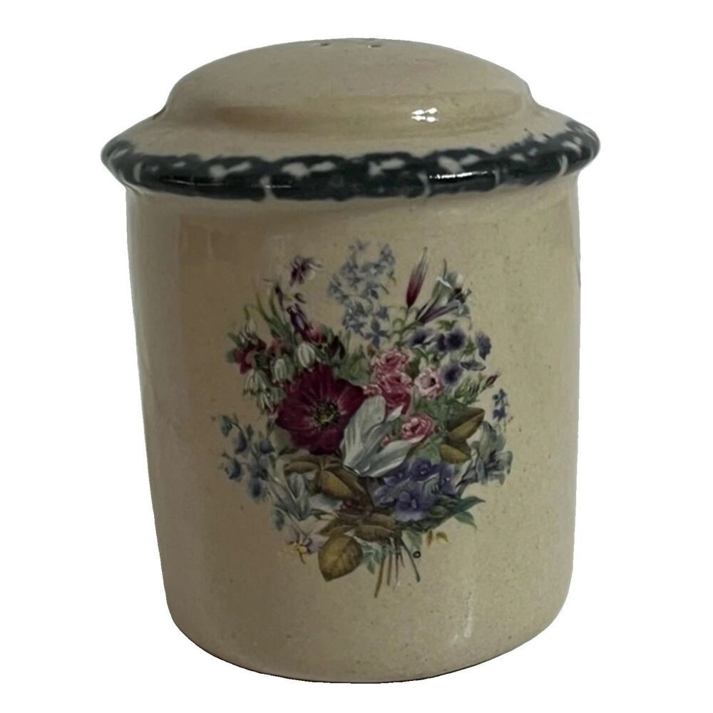 Home & Garden Party Stoneware Salt Shaker Floral Splendor Replacement Vintage